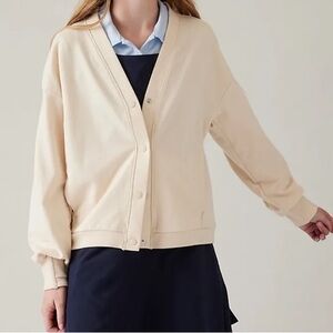 Athleta RetroChill Cardigan Cream